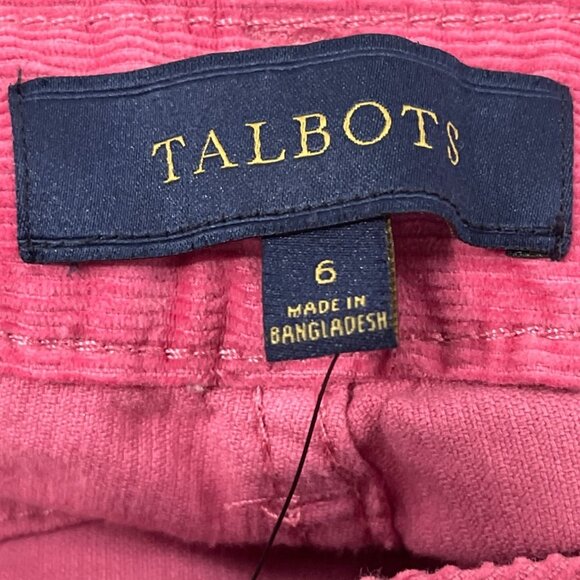 Talbots Womens Pink Corduroy Jeans Mid-Rise Straight-Leg 711 Fit Size 6 - New - Picture 7 of 10